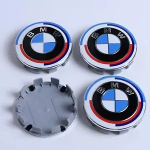 BMW 4x 68mm cache moyeu 50e Anniversaire Centre de roue enjoliveurs 50eme - Picture 1 of 7