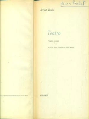 TEATRO. VOL 2 BRECHT BERTOLT EINAUDI 1956  - Immagine 1 di 2