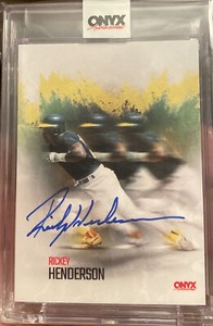 2022 Onyx Authenticated Rickey Henderson Auto SSP #d 2/4 And Signed By Artist