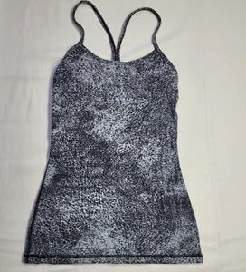 Lululemon Women Built In Bra Tank Top Size 4 string back heathered grey - Picture 1 of 8
