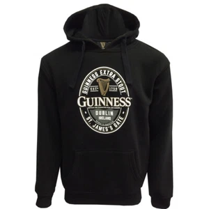 Guinness Black Hoodie St. James's Gate Hoodie with Pocket - Picture 1 of 8