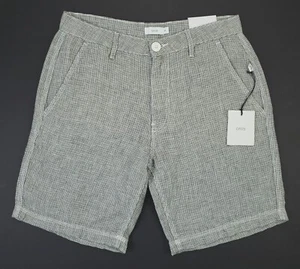 Pantalones cortos para hombre Onia 30 Austin Micro Houndstooth 100% lino salvia profunda nuevos con etiquetas $125 - Imagen 1 de 11