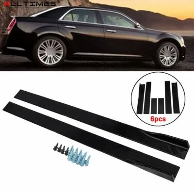 For Chrysler 300 for 300C Side Skirts Rocker Panel Splitter Lip Glossy Black US - Image 1 of 4
