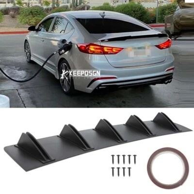 Difusor de parachoques trasero para Hyundai Elantra 11-23 5 aletas de tiburón alerón divisor de labios Foto 1 de 4