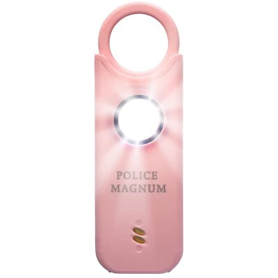 Police Magnum Personal safety alarm Keychain-135dB Rechargeable LED Siren-Pink - Image 1 of 4