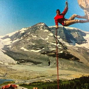 Vintage Columbia Ice Fields ROCK CLIMBING Rappeling Postcard Athabaska Glacier  - Picture 1 of 11