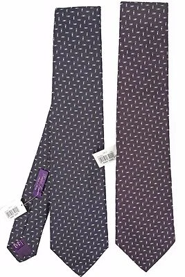 NEW Ralph Lauren Purple Label Silk Tie!  Navy Black or Purple  Made in Italy - Image 1 of 2