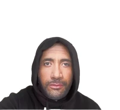 Dwayne Johnson Full Face 2nd Skin Black Mesh Breathable Celebrity Famous Mask - Image 1 of 4