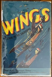 Wings Vintage Photoplay Edition Hardcover Book w/ DJ 1927 WW1 Clara Bow Good - Picture 1 of 8