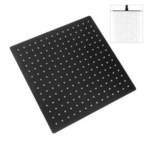 Schwarz Duschkopf Luxus 30cm Edelstahl Regendusche Rain Kopfbrause Quadrat DHL - Bild 1 von 9