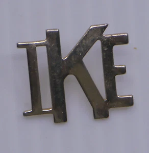 VINTAGE DWIGHT D. EISENHOWER PRESIDENTIAL CAMPAIGN LAPEL PIN, GOLD TONE IKE - Picture 1 of 2