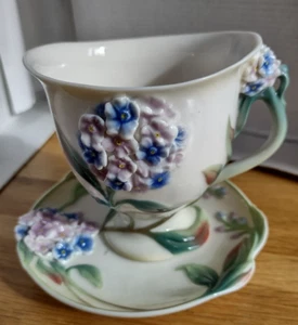 Franz Porcelain Forget Me Not Tea Cup & Saucer (FZ00461) - Picture 1 of 5