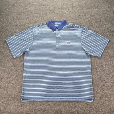 Fairway & Greene Polo Shirt Mens 2XL Blue Striped Golf Nemacolin Woodlands - Image 1 of 4