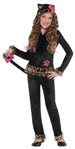 Leopard Grrrl Wild Cat Animal Suit Fancy Dress Halloween Child Costume L 12-14 - Picture 1 of 2