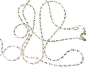 Diamond-cut TWIST CHAIN .925 Sterling Silver Dainty Shiny Necklace - Picture 1 of 2