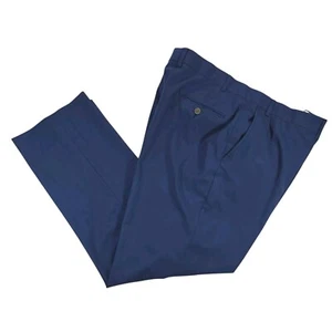 Hart Schaffner Marx Pants Mens 42R Blue Wool Flat Front Casual Business Slacks - Picture 1 of 10