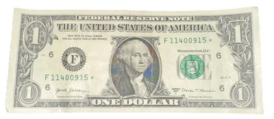 Billete de $1 dólar 2017A con error de odómetro de dígitos atascados en AMBOS números de serie!! Foto 1 de 4