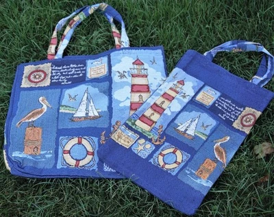 Leuchtturm Gobelin Tote Bag - Shopper marittima borsa da trasporto marittima - Immagine 1 di 3