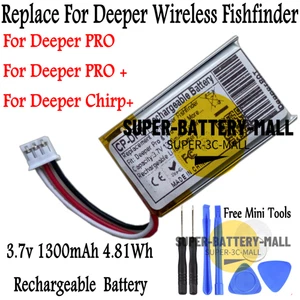 Batería de reemplazo REAL 1300mAh para Fishfinder inalámbrico más profundo Pro & Pro+ y Chirp+ - Imagen 1 de 2