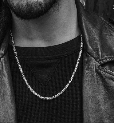 Часы и цвета ацтеков ожерелье 24 дюйма 4 мм калибр серебро 925 цепочка - Изображение 1 из 4