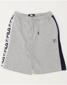 FILA Boys Graphic Sport Shorts 11-12 Years Large Grey Colourblock Cotton AL03 - Picture 1 of 3