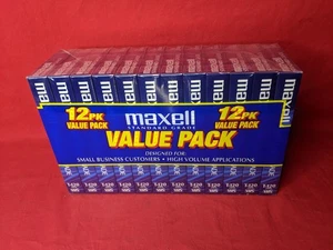 Maxell T-120 Standard Grade Blank VHS 12 Pack Video Tapes Brand New Sealed - Picture 1 of 3