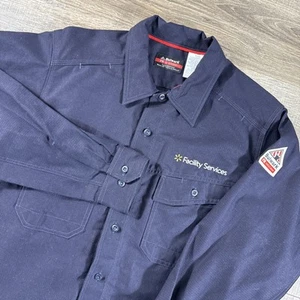 Bulwark FR Hemd Herren Medium Navy Flame Resistant CAT 2 IQ Westex Sicherheit Arbeit - Bild 1 von 14