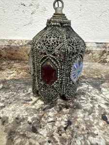 Vintage Gothic Tulip Spelter Lamp Shade Light Metal - Picture 1 of 11