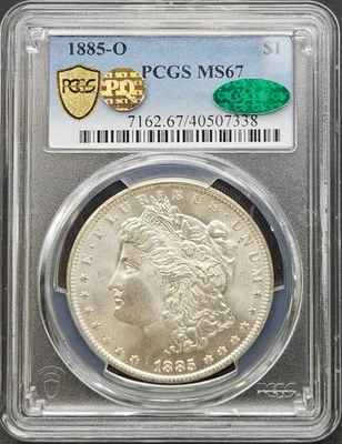 1885-O Morgan Dollar, PCGS MS 67 CAC, Elite Gem! - Image 1 of 2