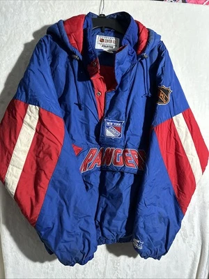 Chaqueta De Colección Starter Center Ice Hombres XXL New York Rangers Hockey NHL Azul Rojo Blanco Foto 1 de 4