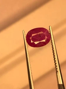 Rubí rosa rojizo natural de 1,55 quilates de Afganistán | Piedras preciosas sueltas | Corte ovalado - Imagen 1 de 5