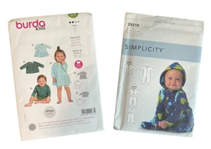 Lot of 2 Kids Sewing Patterns Burda Dress Shirt Simplicity Babies Jackets Pants - Picture 1 of 11