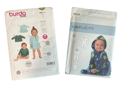 Lot of 2 Kids Sewing Patterns Burda Dress Shirt Simplicity Babies Jackets Pants - Image 1 of 4