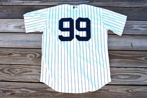 New! Aaron Judge New York Yankees White Pinstripe Baseball Jersey Men's Large - Picture 1 of 2