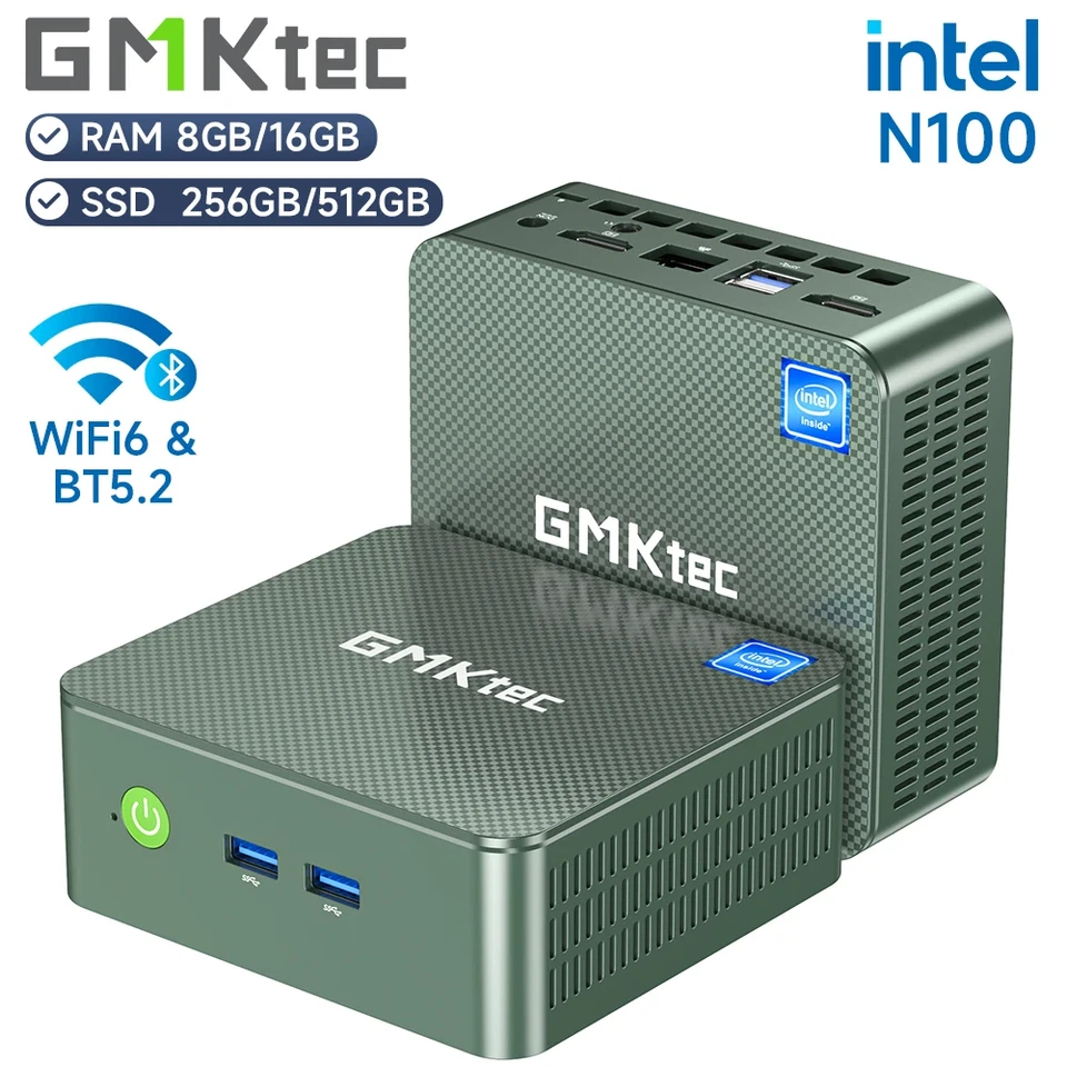 Mini PC desktop G3 Intel N100 Win11 Pro 8/16GB RAM 256/512GB SSD WiFi6 BT5.2 - Imagen 1 de 4