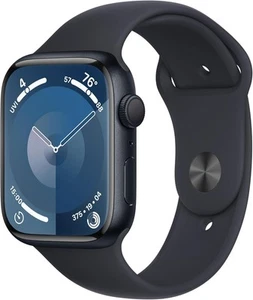 Apple Watch Series 9 45mm Midnight Aluminum + Sport Band GPS+Cellular Excellent - Picture 1 of 5