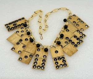 Vintage unusual Domino & small balls necklace - Picture 1 of 10