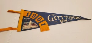 Vintage 12" Felt 3-D Pennant - Gettysburg PA - Eternal Light - as shown - Picture 1 of 2