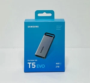 New Samsung T5 Evo 2TB Portable SSD 460 MB/s USB 3.2 External Solid State Drive - Picture 1 of 1