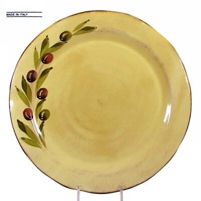 NEW Crate & Barrel CATANIA 11" Buffet Dinner Plate Olive Ceramiche Alfa Italy - Image 1 of 4
