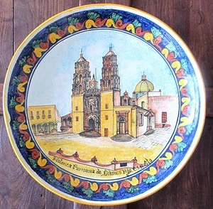 Plato Histórico Grande De Colección Talavera Mejor Cerámica Hecha a Mano/México 24"D  - Imagen 1 de 12