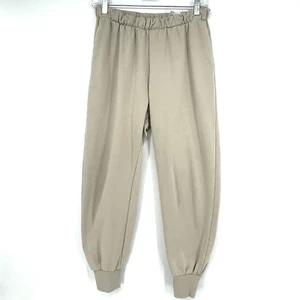 H&M Divided Women's Size S Beige Cropped Jogger Sweat Pants Basic Athleisure - Picture 1 of 8
