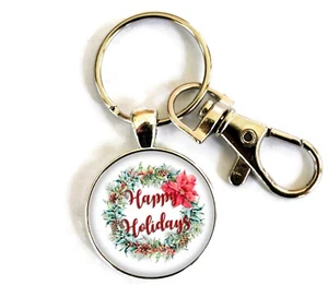 Key Rings for Women Christmas Women's Purse Charm Keychain Handmade Split Ring - Picture 1 of 2