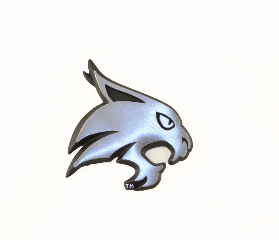 Emblema automático de metal mate Bobcat de la Universidad Estatal de Texas Foto 1 de 1