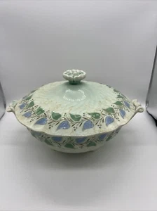 "Tapa de cuenco Royal Doulton Tureen melodía verde patrón floral 9"" vintage" - Imagen 1 de 8