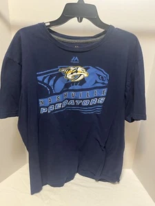 MAJESTIC NHL NASHVILLE PREDATORS NAVY BLUE T-SHIRT SIZE XL - Picture 1 of 6