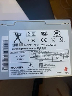 Alimenation ATX-Sata Power Man IW-P350Q3-2 Power Supply 336W PSU - Photo 1/4