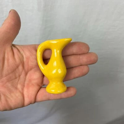 Jarra de cerámica miniatura vintage de 2,5" casa de muñecas casa de campo francés Foto 1 de 4