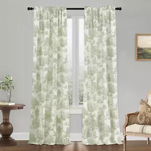 Sage Green Curtains 108 Inches Long for Living Room Bedroom,Spring Country Sceni - Picture 1 of 10