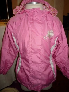 Girls size 5 6 pink ZeroXposur reversible fall winter polka dot hooded jacket - Picture 1 of 12